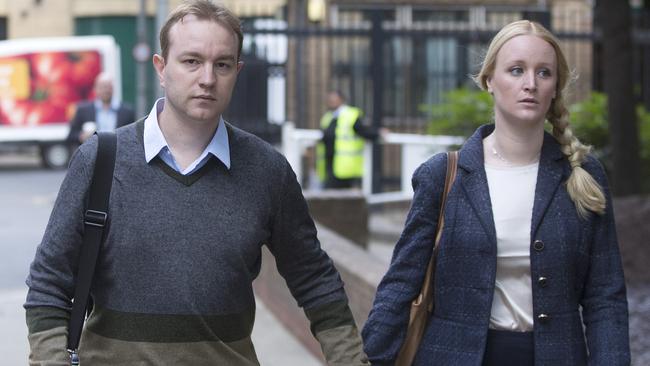 Tom Hayes, jailed last year, with his wife Sarah outside a London court.