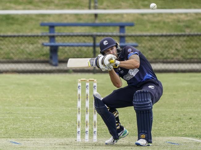 Premier Cricket: Prahran v Richmond. Prahran batsman Jake Hancock. Picture: Valeriu Campan