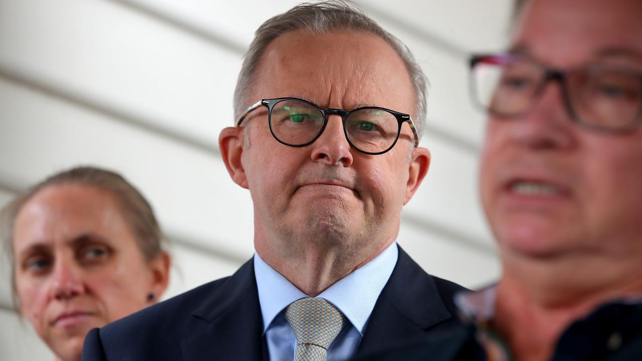 Labor leader Anthony Albanese visits Longford Medical Centre in Longford, Tasmania on day two of the federal election campaign. Picture: Toby Zerna