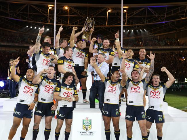 North Queensland pictured after winning the 2015 NRL grand final. Picture: NRL Photos.