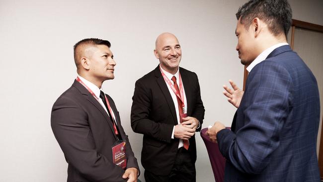 Darwin deputy mayor Jimmy Bouhoris and Manager of Innovation, Growth and Development Services Josh Sattler at a recent Smart Cities event in Taiwan. Picture: Supplied