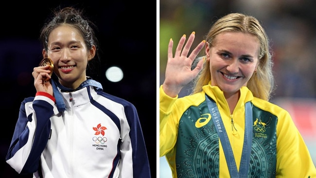 Gold medalists Man Wai Vivian Kong and Arianne Titmus. Picture: Patrick Smith/Getty Images/Sven Hoppe/DPA