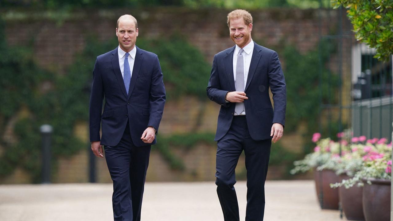 William and Harry together at Kensington Palace on July 1. Picture: Yui Mok/AFP