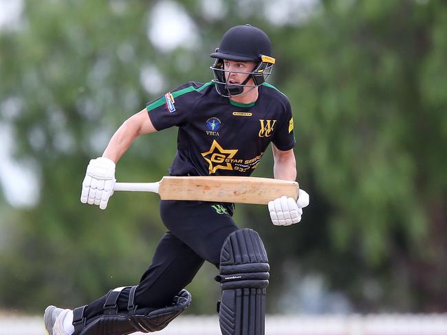 VTCA Cricket: Aberfeldie v Westmeadows at Clifton Park. Aberfeldie. January 15th. Donovan Pell of Westmeadows at bat.Picture : George Sal