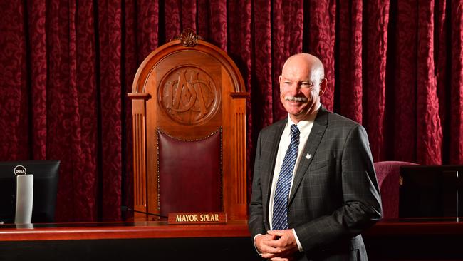 Former Mitcham Mayor Glenn Spear in the Mitcham council chambers in 2017. Picture: AAP / Keryn Stevens