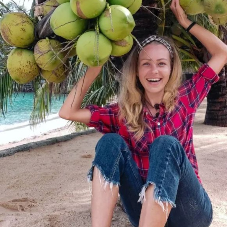 Samsonova under a coconut tree. Picture: Newsflash