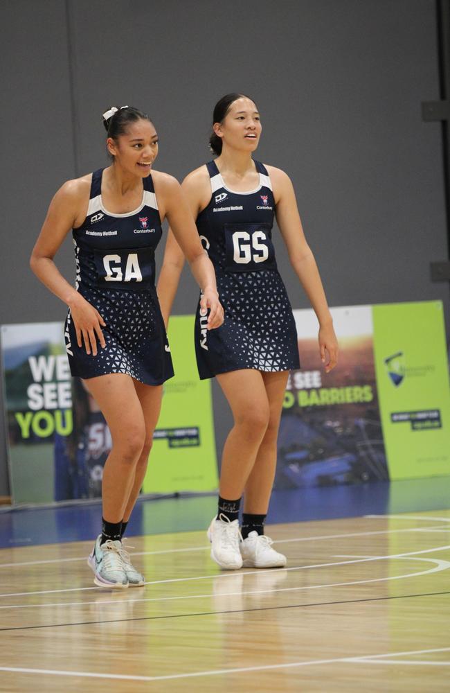 QISSN 2024 division one grand final - Canterbury College v Somerset College. Pictured: GS Harmony O'Brien and GA Kaylee Tamala