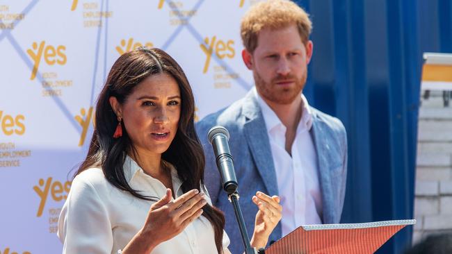 Meghan Markle and Prince Harry in Tembisa township, Johannesburg in 2019.