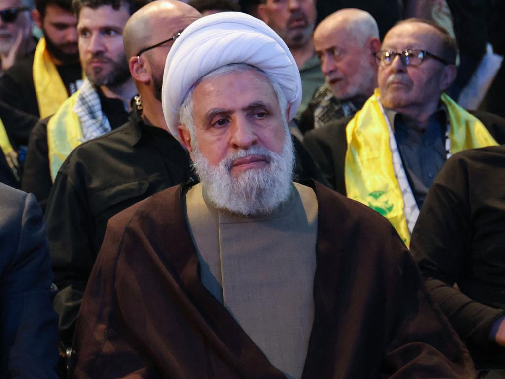 Qassem attends a commemoration ceremony at the memorial grave of slain Hezbollah commander Imad Mughniyeh.