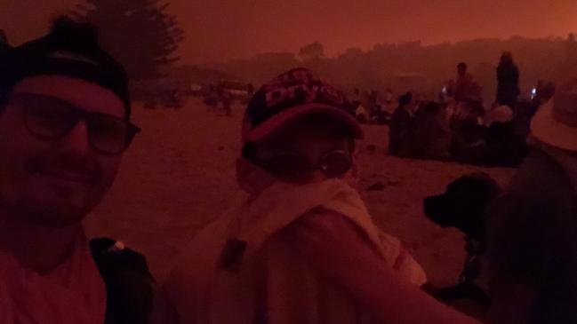 Using goggles to shield from the smoke …