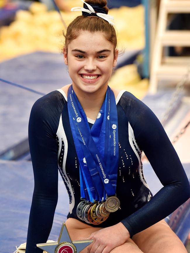 Reservoir's Lauren Pengelly, 17, achieved some great results at the Australian and Victorian gymnastics championships. Picture: Steve Tanner