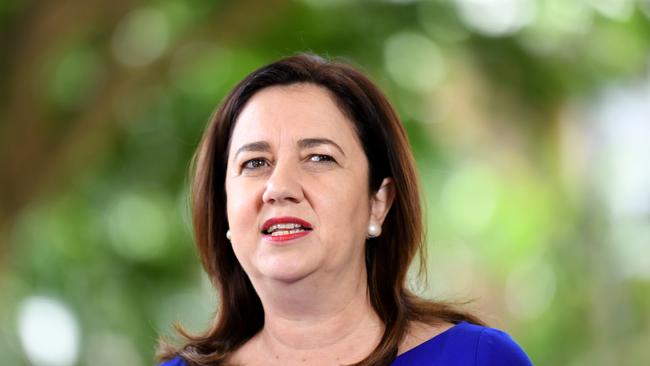 Queensland Premier Annastacia Palaszczuk speaks during a press conference at Parliament House in Brisbane. Picture: NCA NewsWire / Dan Peled