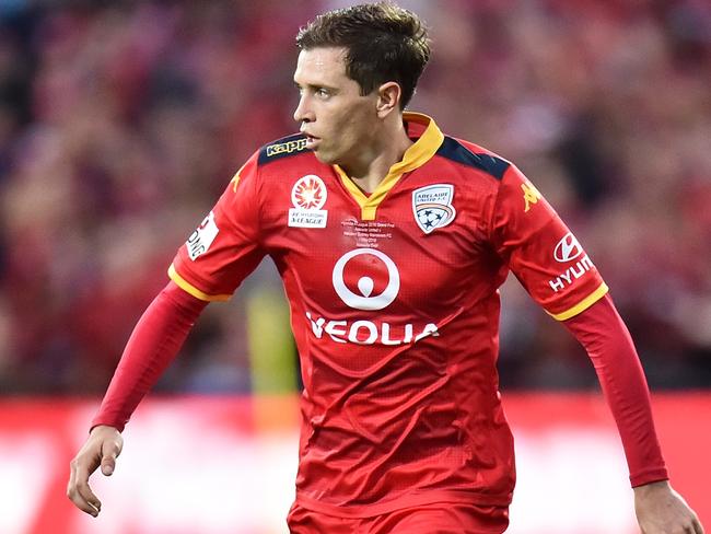 ADELAIDE, AUSTRALIA - MAY 01: Craig Goodwin of United controls the ball during the 2015/16 A-League Grand Final match between Adelaide United and the Western Sydney Wanderers at Adelaide Oval on May 1, 2016 in Adelaide, Australia.  (Photo by Daniel Kalisz/Getty Images)