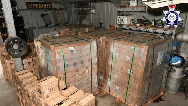 The shipment inside the shed in Jimboomba.