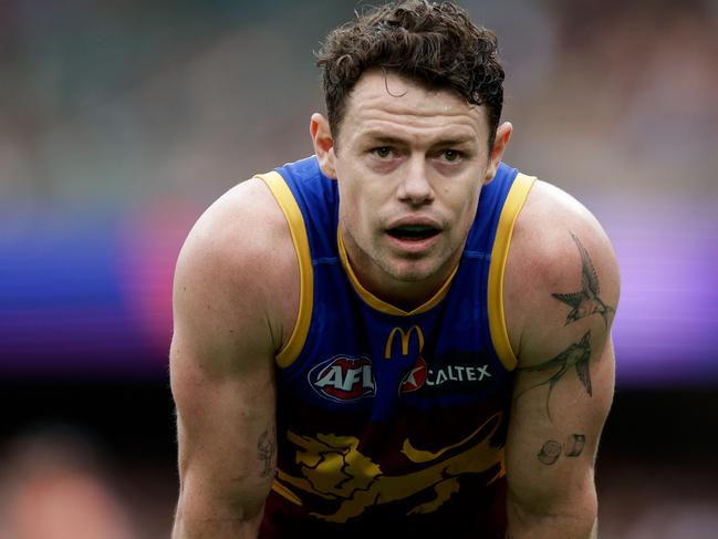 Lions co-captain Lachie Neale looks dejected during his team’s loss to the Giants. Picture: Russell Freeman/AFL Photos via Getty Images