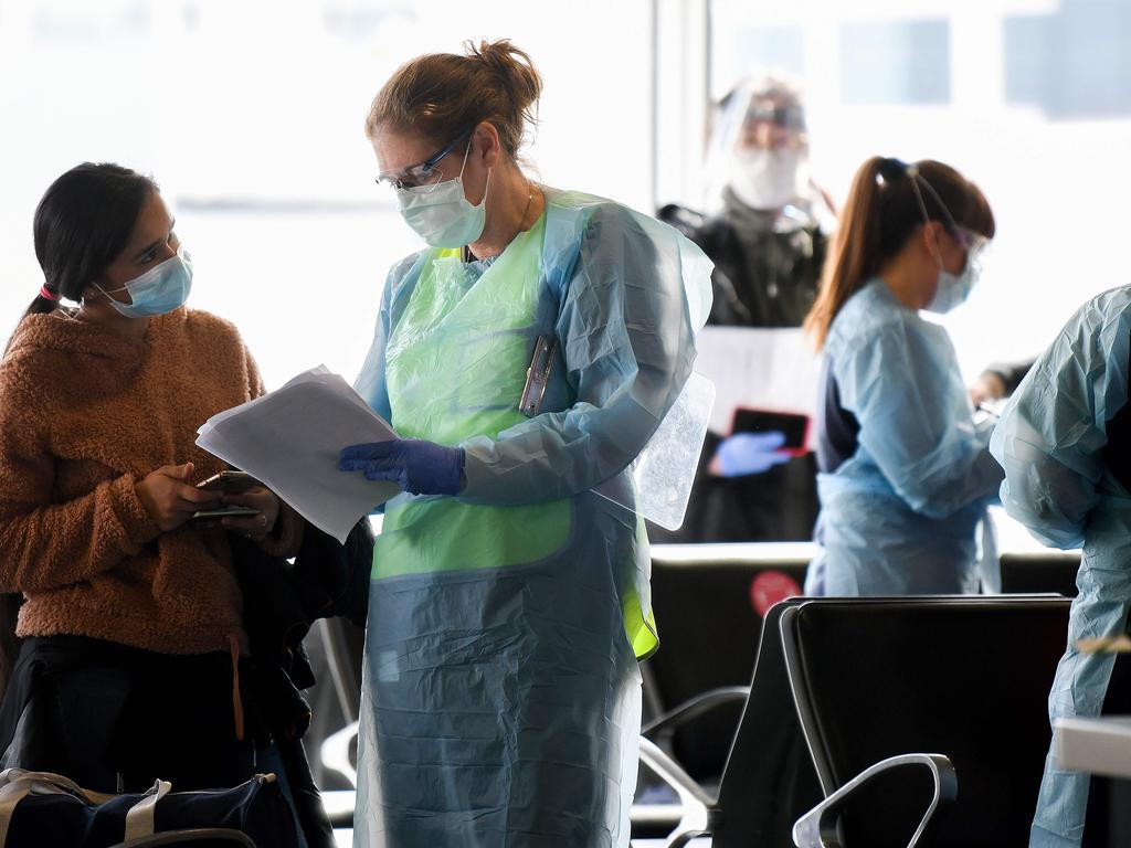 Passengers were screened as they disembarked the flight.