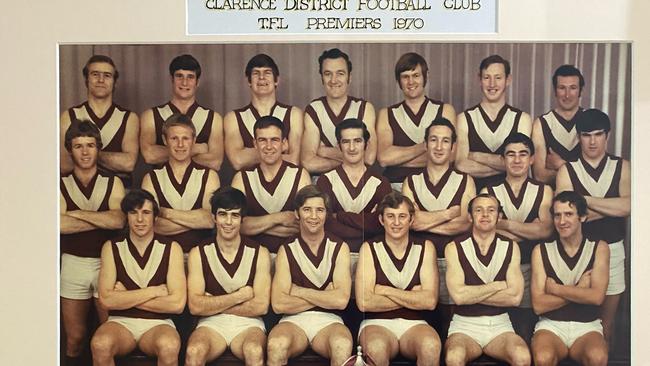 Clarence's 1970 TFL Premiership side that was coached by John Bingley (third from left in front row). Picture: Supplied.