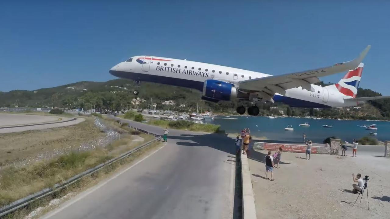 The plane was captured just seconds before landing at Skiathos Airport. Picture: Cargospotter