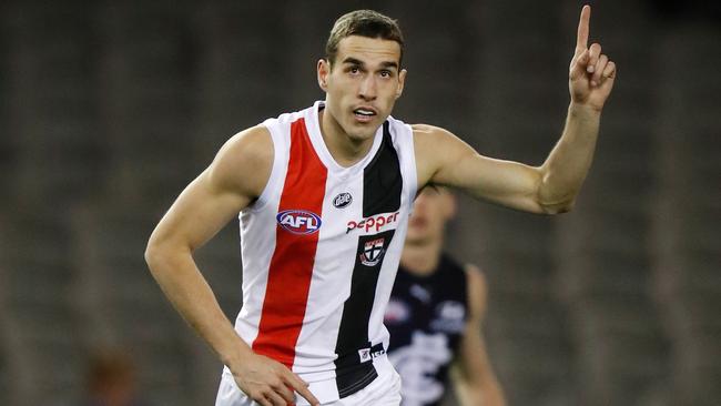 Max King kicked two goals on Jacob Weitering. Picture: Getty Images