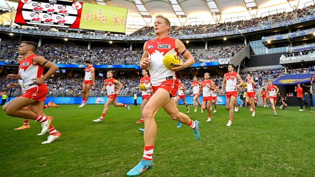 Isaac Heeney is Lance Franklin’s obvious successor as the face of the Sydney Swans. Picture: Getty Images