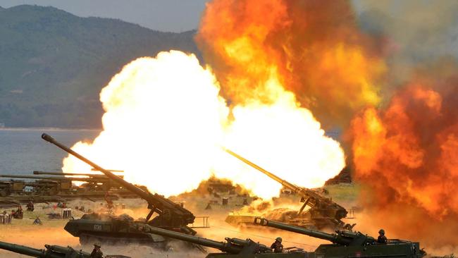 North Korea has shown of its firepower in a series of photographs released by the official Korean Central News Agency. Picture: AFP/KCNA via KNS/STR