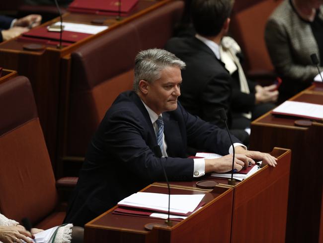 Finance Minister Mathias Cormann called Labor’s plan “extremist and irresponsible”. Picture: Sean Davey