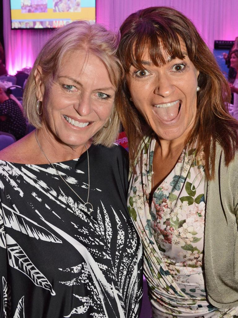 Jo Baker and Karen Millers at Early Risers IWD breakfast at Sofitel Broadbeach. Picture: Regina King