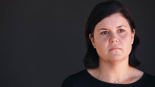 Health Minister Natasha Fyles addresses the media at Royal Darwin Hospital on frontline resourcing. Picture: Glenn Campbell