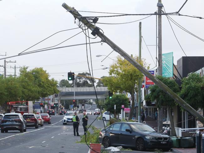 Tuesday’s freak storm event left thousands without power. Picture: David Crosling