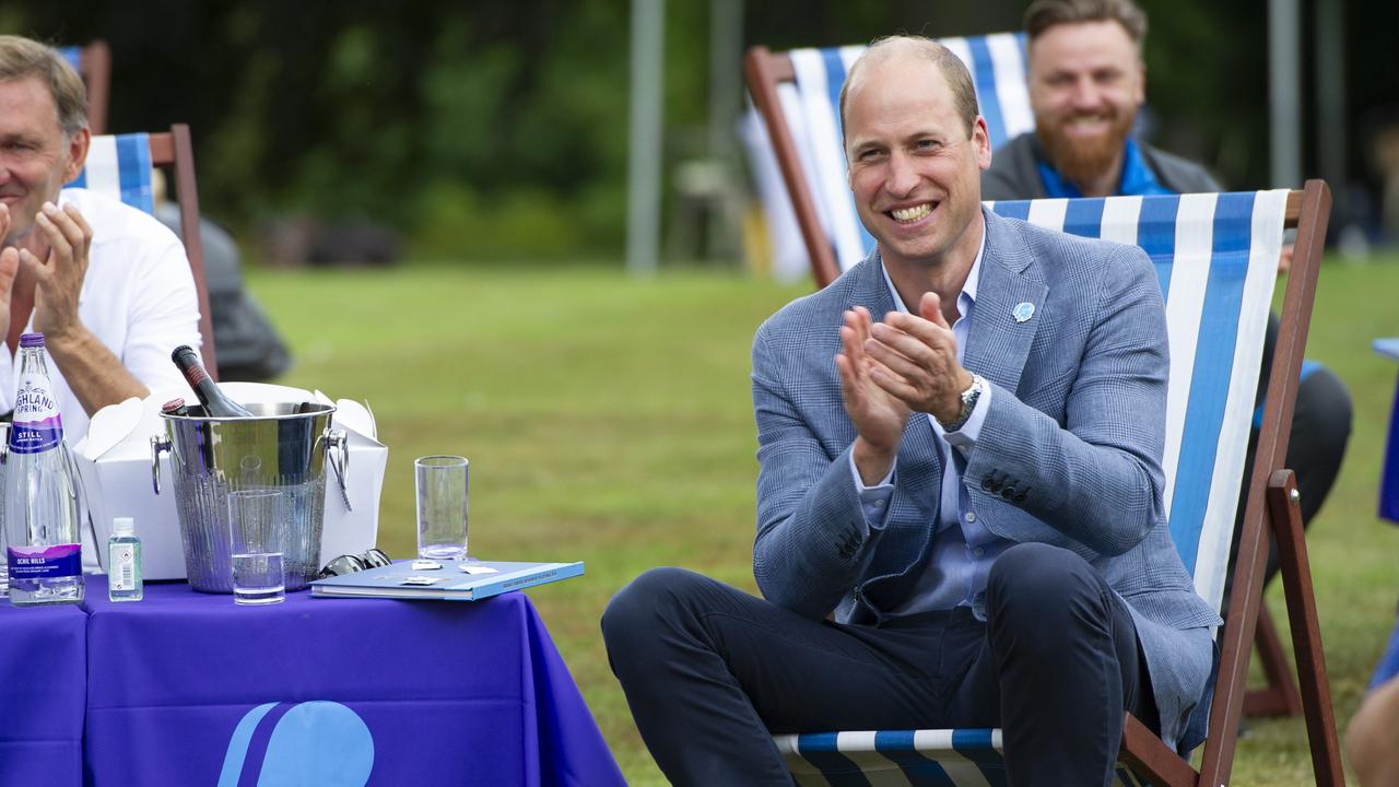 Prince William the lad watching the footy (with bubbles). Picture: Tim Merry/WPA/Getty Images.