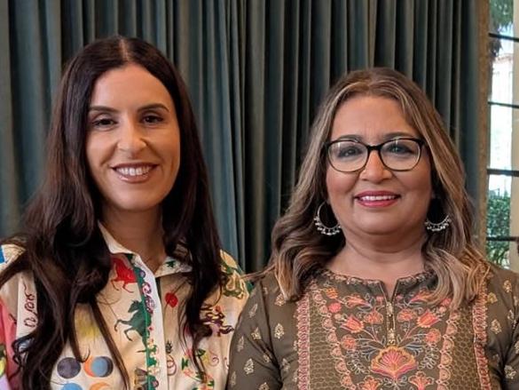 07-03-2025 - Macquarie University academic Randa Abdel-Fattah was the keynote speaker at the Greens international womens day event in Sydney on Friday.Abdel-Fattah is pictured here beside NSW Greens senator Mehreen Faruqi and poet Jazz Money.