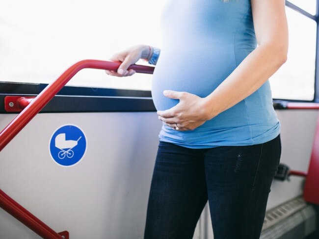 When you see a pregnant lady on public transport, just offer her a seat. Picture: iStock