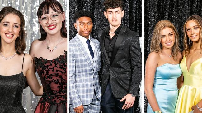 John Paul College year 12 students got away from their study books for a night to remember at Brisbane City Hall for the school's 2022 formal. From Left; Annaliese Moss, Amelie Baron; Laurence Rice, Isaiah Riquelme, Ella Farrell, Summer Sullivan and Kirsten McEwan, Soraya Hamson with Riley Gill and Finn Laffey.