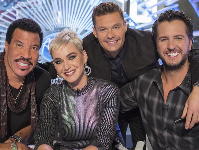 Katy Perry is about to be seen with Lionel Richie Ryan Seacrest and Luke Bryan on American Idol. Picture: AP