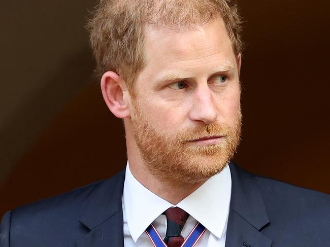 LONDON, ENGLAND - MAY 08: Prince Harry, The Duke of Sussex departs The Invictus Games Foundation 10th Anniversary Service at St Paul's Cathedral on May 08, 2024 in London, England. (Photo by Chris Jackson/Getty Images for Invictus Games Foundation)