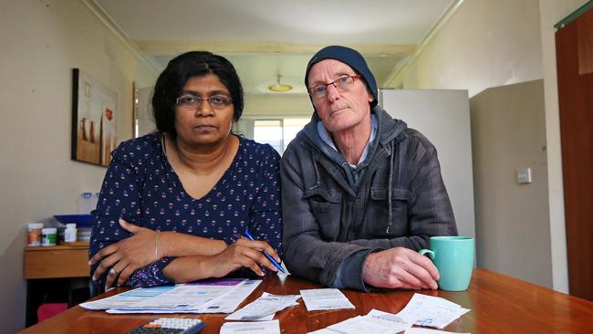 Disability support pensioner Michael McGrath and wife Geraldine recently explained how electricity prices are putting ridiculous pressure on people relying on modest incomes. Picture: Mark Stewart