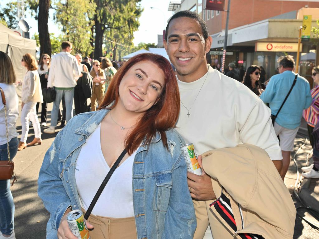 Footy fans enjoying the Norwood Food and Wine Festival on Sunday. Picture: Brenton Edwards