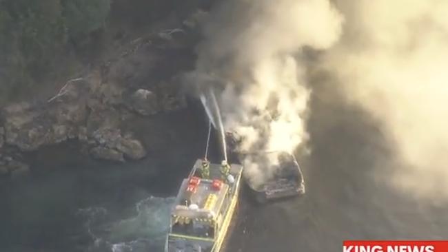 A man in his 30s has suffered arm, leg and facial injures after the fire. Photo: 7 News