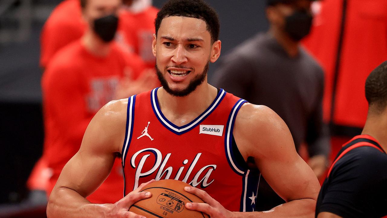 Ben Simmons has not played this season. Photo by Mike Ehrmann/Getty Images.