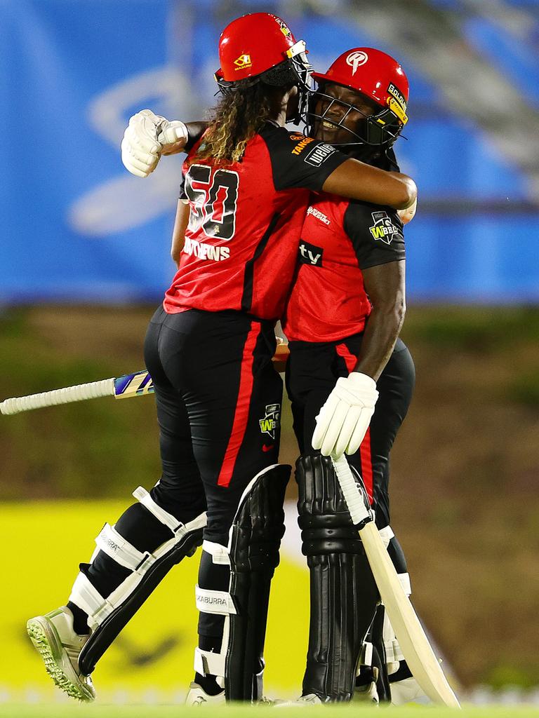 West Indian superstars Deandra Dottin and Hayley Matthews have been important members of the Renegades side in WBBL 10. Picture: Sarah Reed/Getty Images