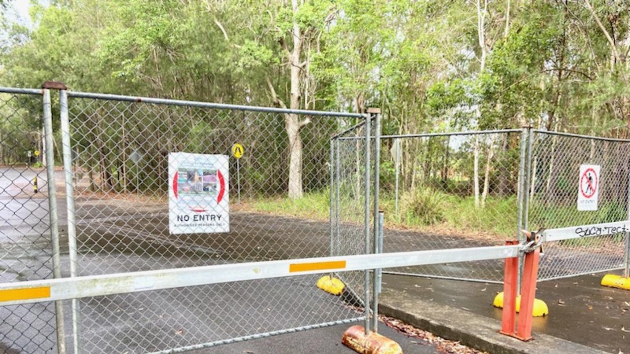 The security measures that have been put in place at the former Tewantin TAFE site. Picture: Patrick Woods