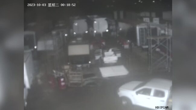 CCTV footage shows thief breaking into Goldstar Caravan factory