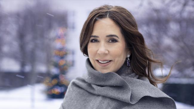 The Christmas message was accompanied by a solo picture of Princess Mary in the snow.
