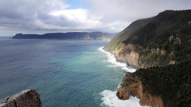 Munro Bight looking southeast with Cape Pillar in the background on the Three Capes Track walk. Picture: Richard Jupe