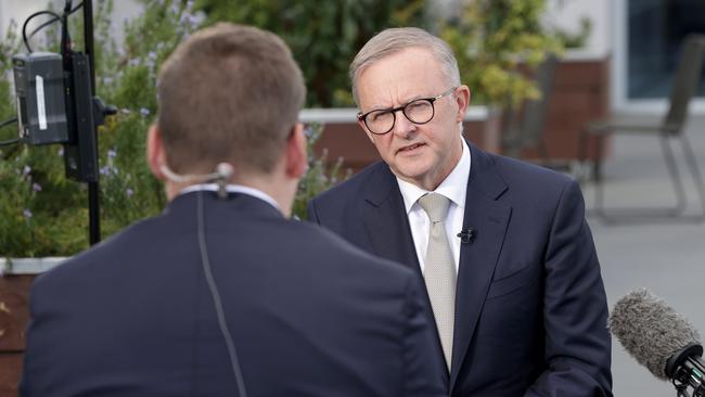 Labor leader Anthony Albanese visits Launceston, Tasmania on his first stop of the federal election campaign. The marginal seat of Bass is held by the Liberals by just .4 percent. Picture: Toby Zerna