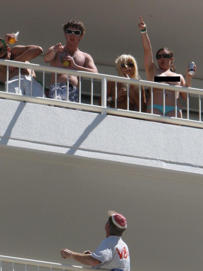 Bare breasts on balconies have become a thing of the past on Gold Coast 600 race weekend. Picture: Glenn Hampson.