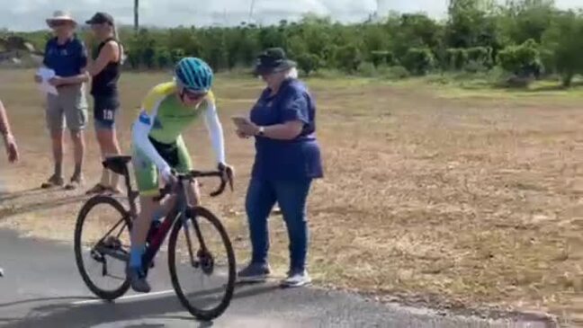 Cycling time trial action as the 2022 MiHaven Mareeba Tour