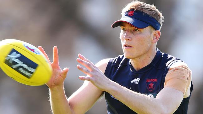 Bernie Vince training with the Demons in his final year with the club in 2018. Photo by Michael Dodge/Getty Images