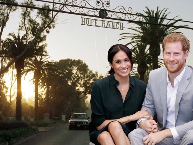 Prince Harry and Meghan Markle on the move. Picture: Getty/Google Earth