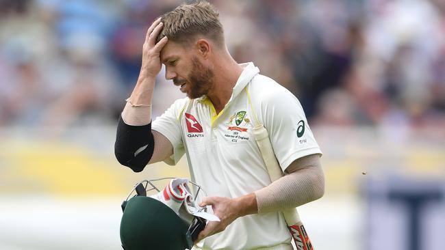 David Warner heads back to the pavilion after his second-innings dismissal. Picture: Getty Images